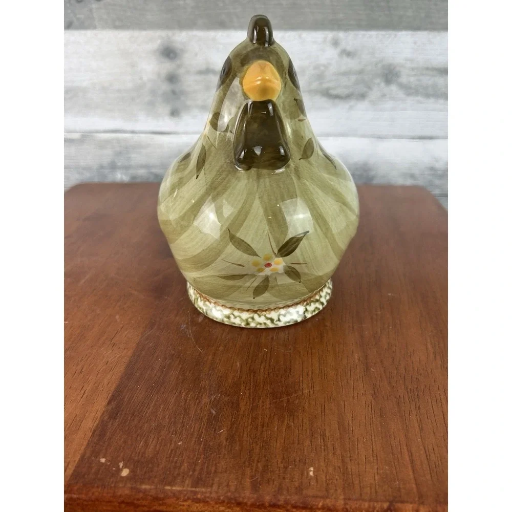 Temp-Tations Old World Green Chicken Sugar Bowl With Lid Rare